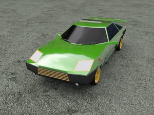 green car Modelo 3D
