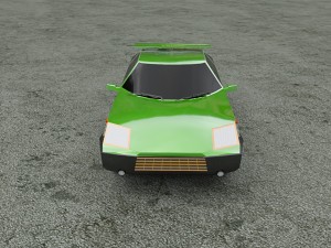 green car Modelo 3D