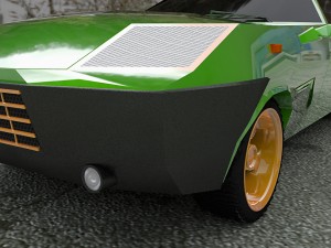 green car Modelo 3D
