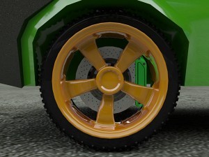 green car Modelo 3D