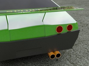 green car Modelo 3D