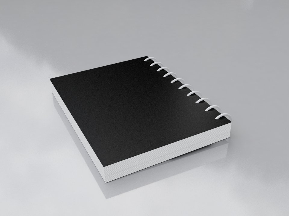 Блокнот с металлическим корешком. Notepad 3d. Automatic Notepad 3d. Side Notepad 3d. Small black