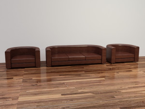 sofa with chairs Model 3D