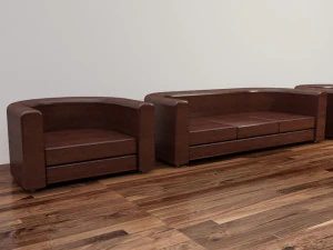 sofa with chairs 3D Model