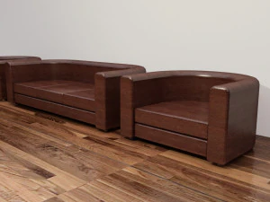 sofa with chairs 3D Model