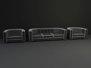 sofa with chairs 3D Model