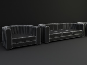 sofa with chairs Modelo 3D