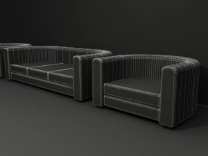 sofa with chairs 3D Model