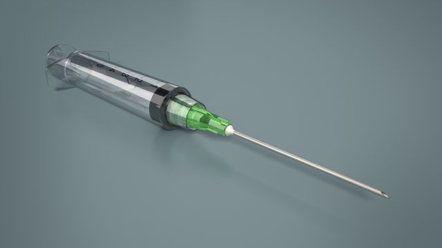 syringe with needle Model 3D .c4d .max .obj .3ds .fbx .stl .blend