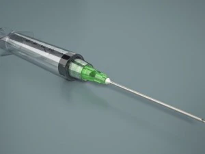 針付き注射器 3Dモデル