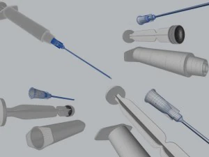 syringe with needle 3D Model