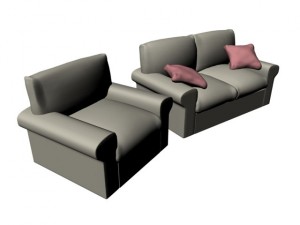 sofa and armchair 3D Model