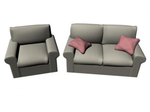 sofa and armchair 3D Model