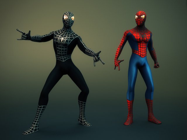 spiderman character rigged  textured Modèle 3D .c4d .max .obj .3ds .fbx .stl .blend 