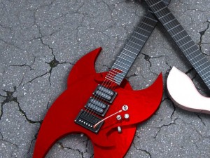 horseshoe electric guitar Modello 3D