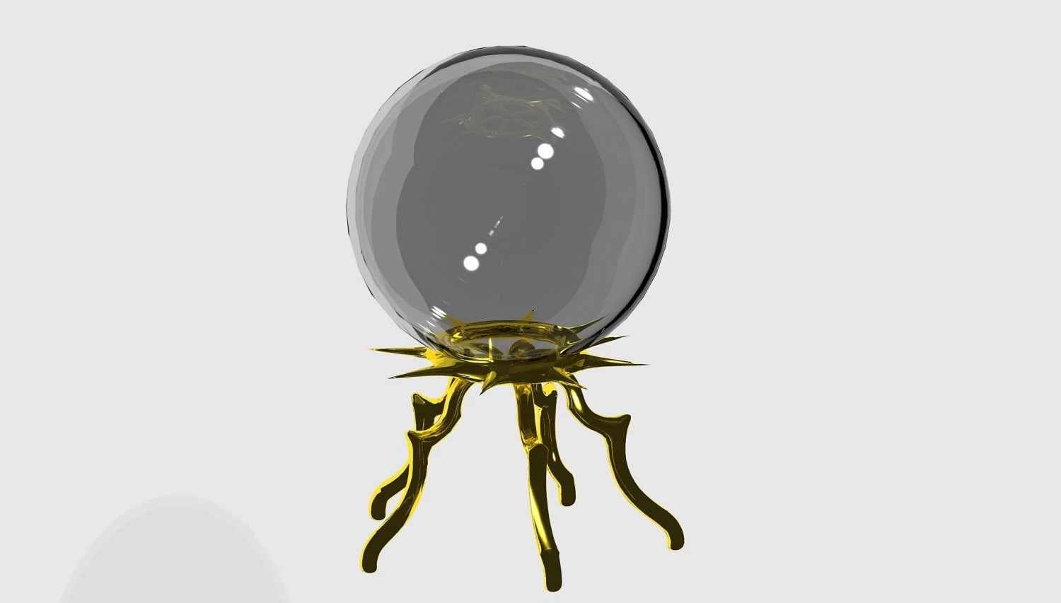 crystall ball on golden stand 3D Model .c4d .max .obj .3ds .fbx .stl .blend