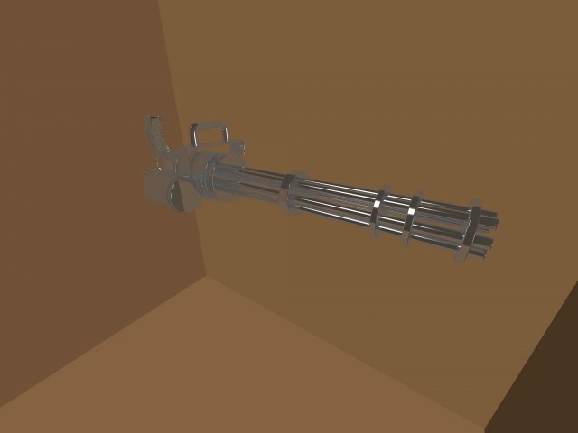 minigun 3D Model .c4d .max .obj .3ds .fbx .stl .blend 