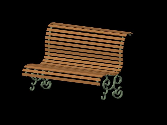 public bench 3D Model .c4d .max .obj .3ds .fbx .stl .blend 
