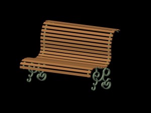 public bench Modèle 3D