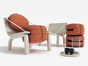 dango armchair Modello 3D