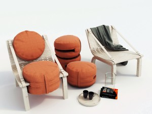 dango armchair Modelo 3D