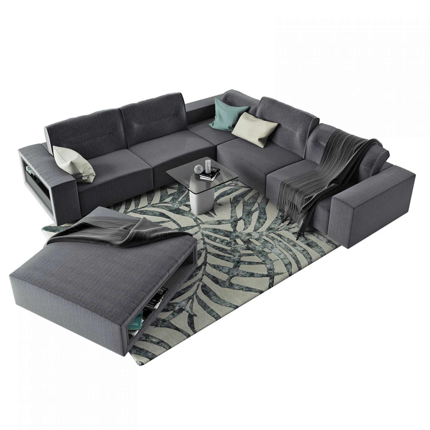 boconcept hampton corner sofa in fabric 3D Model .c4d .max .obj .3ds .fbx .stl .blend 