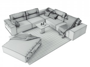 boconcept hampton corner sofa in fabric 3D Model