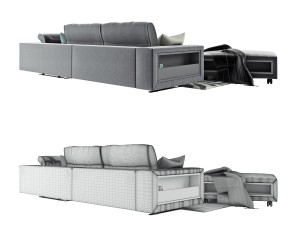 boconcept hampton corner sofa in fabric 3D Model