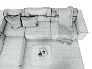 boconcept hampton corner sofa in fabric 3D Model