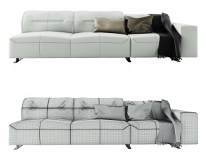 boconcept hampton sofa in leather 3D Model