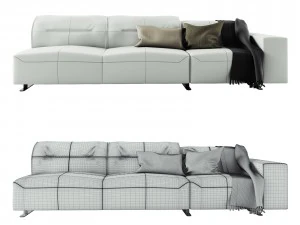 boconcept hampton sofa in leather 3D Model