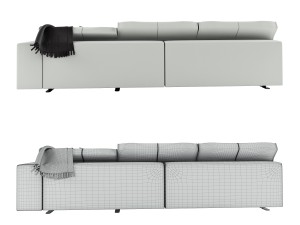 boconcept hampton sofa in leather 3D Model