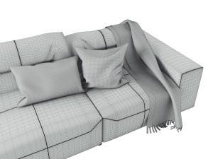 boconcept hampton sofa in leather 3D Model