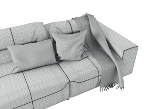 boconcept hampton sofa in leather 3D Model