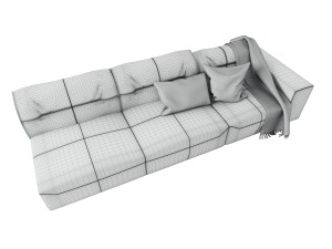 boconcept hampton sofa in leather 3D Model