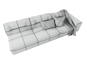 boconcept hampton sofa in leather 3D Model