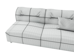 boconcept hampton sofa in leather 3D Model