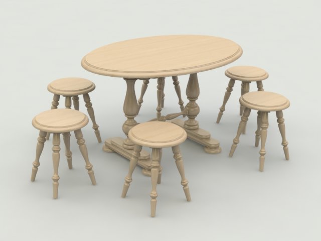 table stool 3D 模型 .c4d .max .obj .3ds .fbx .stl .blend 