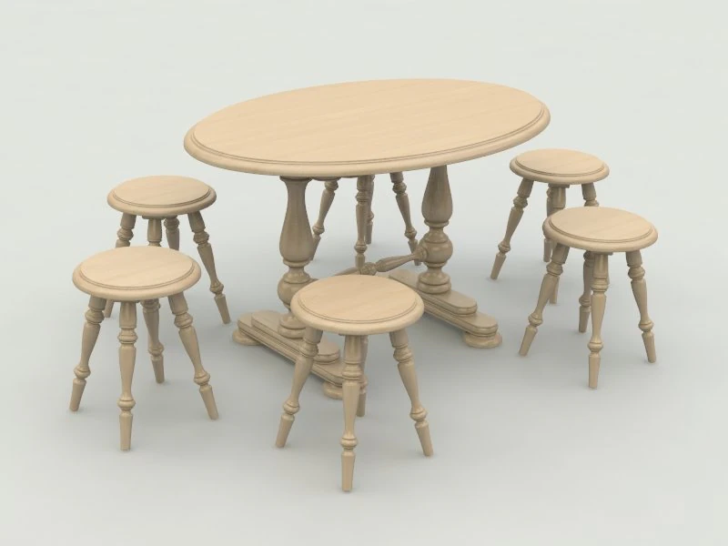 table stool 3D Model .c4d .max .obj .3ds .fbx .stl .blend 