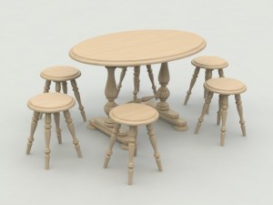 table stool Model 3D