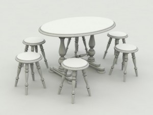 table stool 3D 模型
