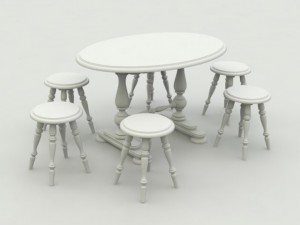 table stool 3D 模型