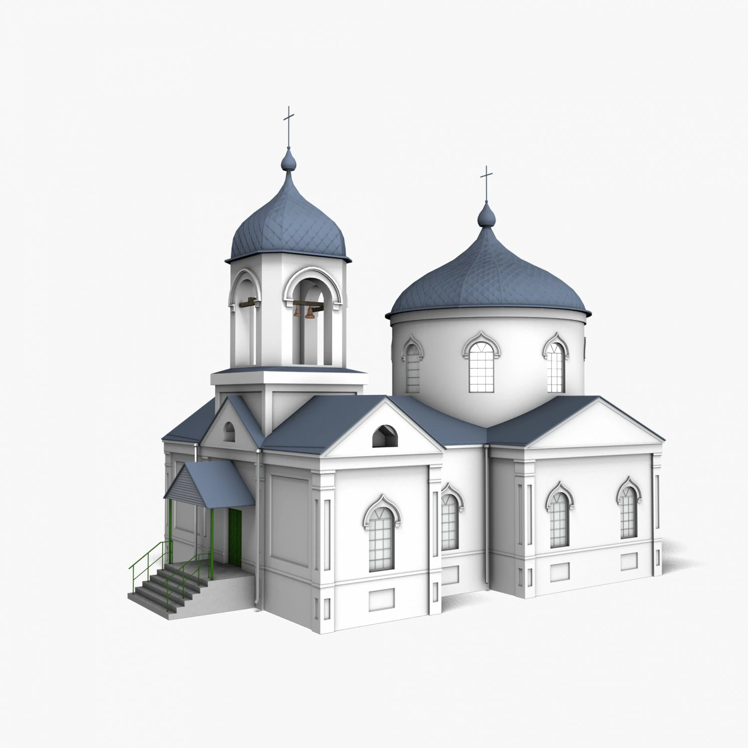 Church 001 3D Model .c4d .max .obj .3ds .fbx .stl .blend