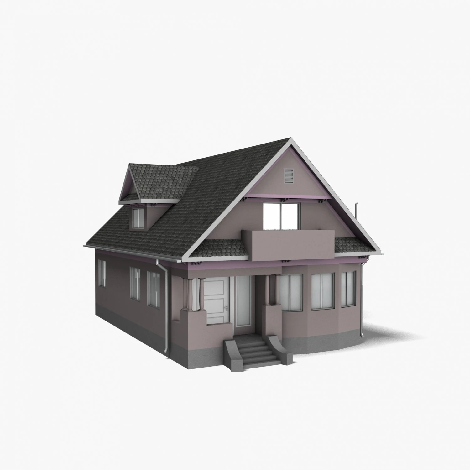House 002 3D Model .c4d .max .obj .3ds .fbx .stl .blend 