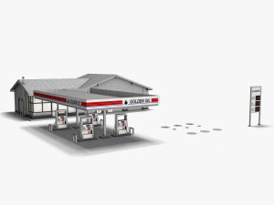 Gas station 001 3D Model