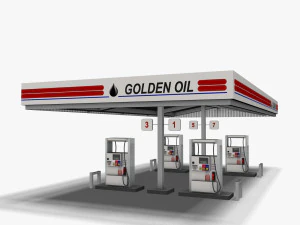 Gas station 001 3D Model