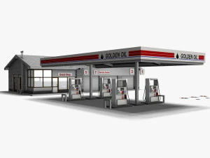 Gas station 001 3D Model