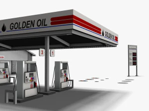 Gas station 001 3D Model