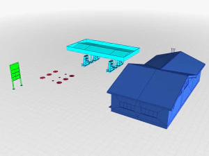 Gas station 001 3D Model