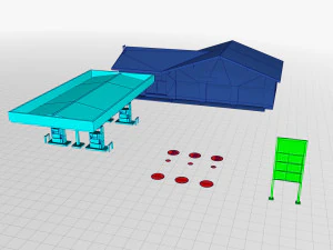 Gas station 001 3D Model
